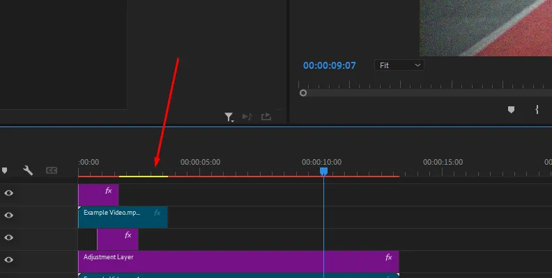 gelber Renderbalken Premiere Pro