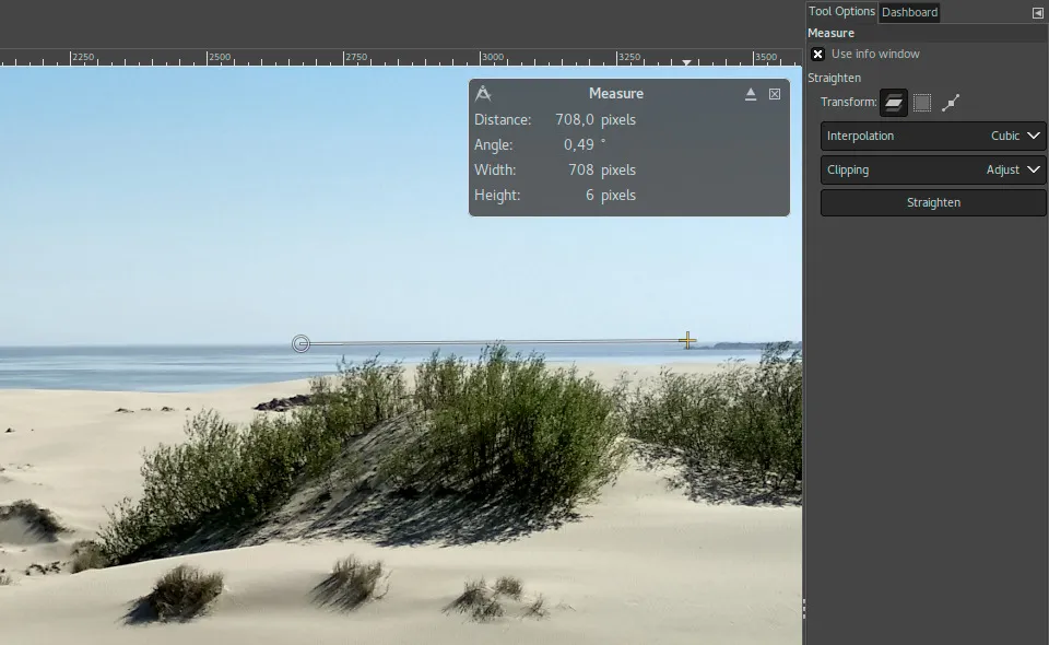 Gerade ausrichten von Bildern in GIMP 2.10.4