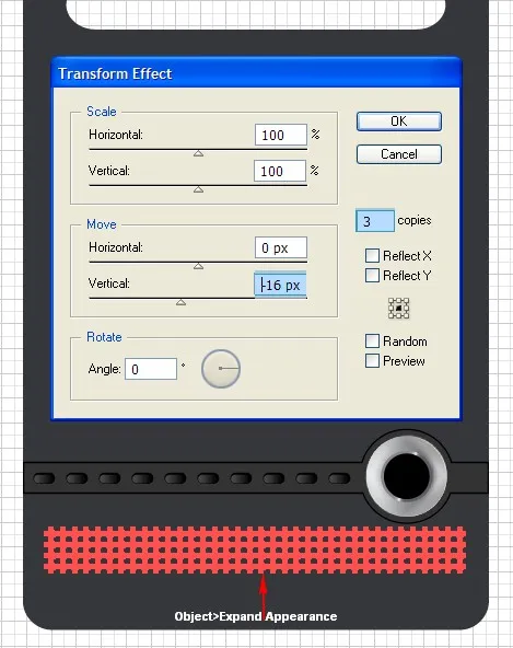 Gittermuster aus Kreisen durch mehrfache Transformationen in Illustrator