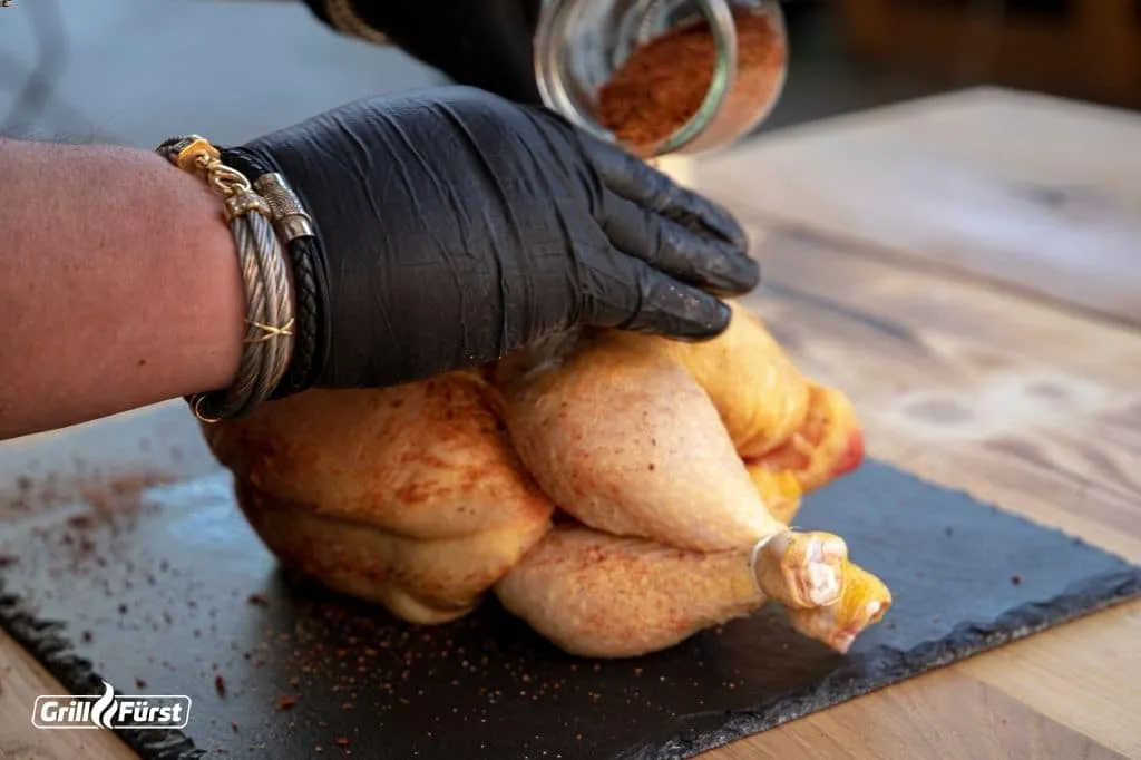 Grillhähnchen würzen