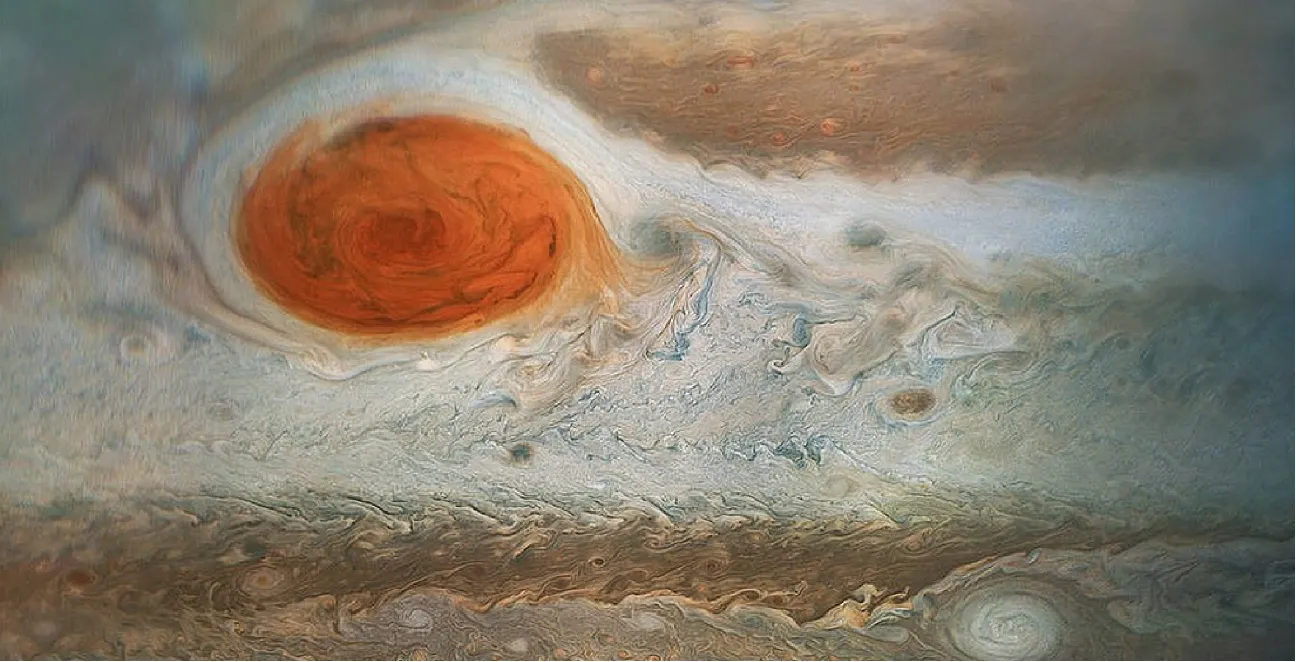 Großer Roter Fleck auf Jupiter als Beispiel komplexer natürlicher Systeme, die wie außerirdische Intelligenz wirken können