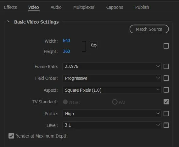 Grundlegende Video-Export-Einstellungen für Instagram: Auflösung und Bildrate