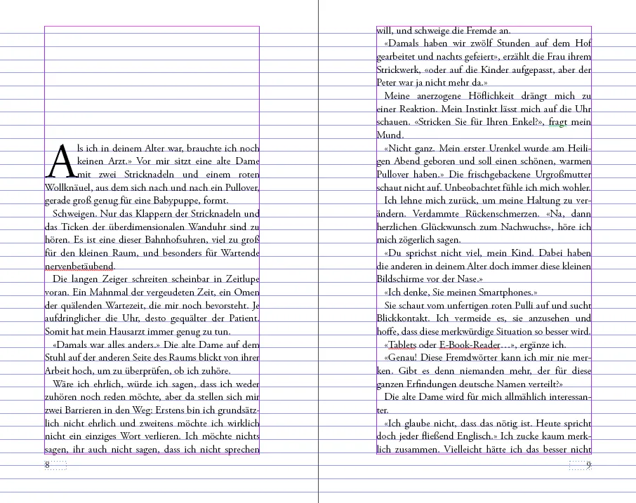 Grundlinienraster in InDesign für professionellen Buchsatz