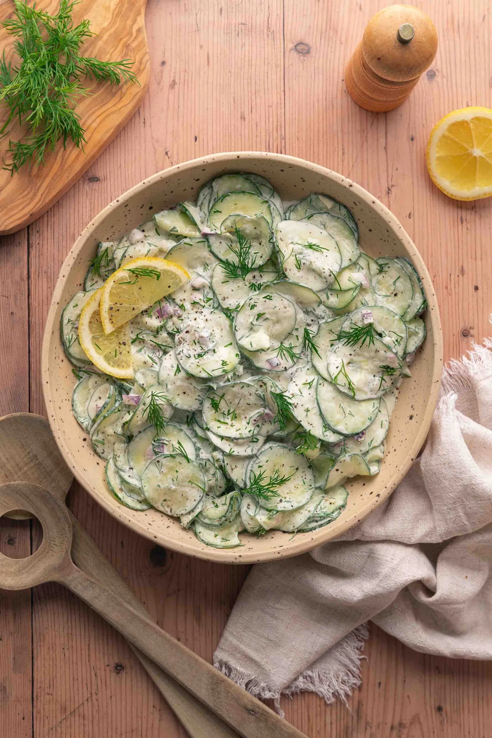 Gurkensalat mit Crème Fraîche