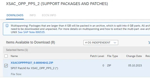 Herunterladen des Softwarekomponentenarchivs für SAP CARAB PPS