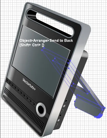 Hintergrundform des DVD-Players positionieren und anordnen