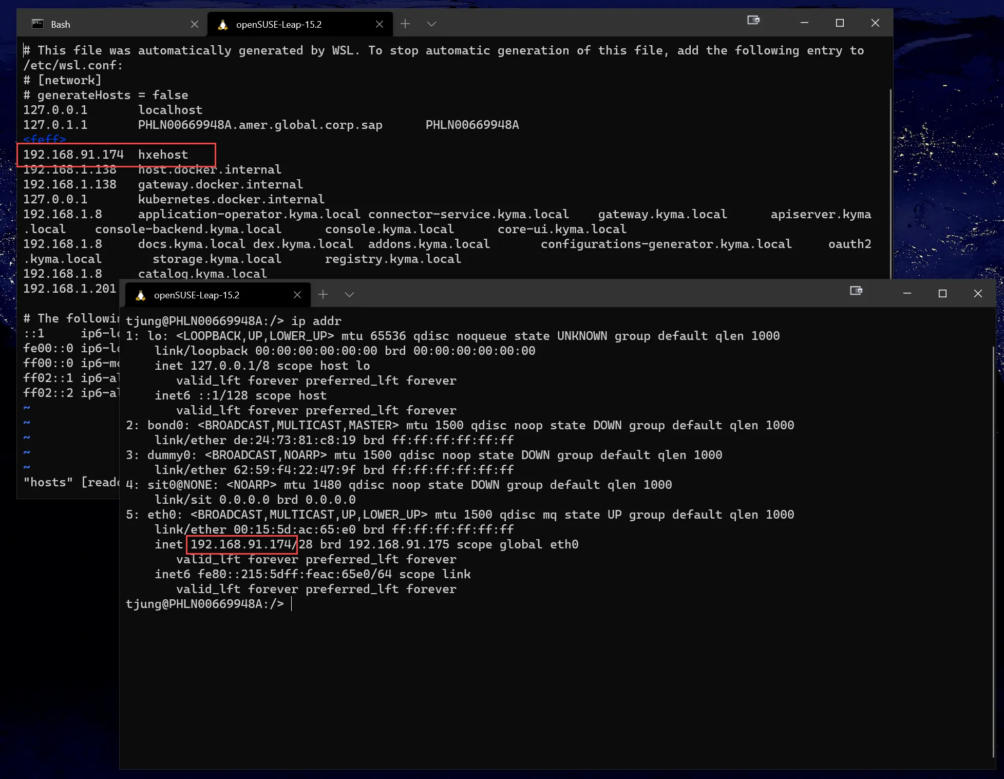 Hostname-Alias für die IP-Adresse der Linux-Distribution erstellen