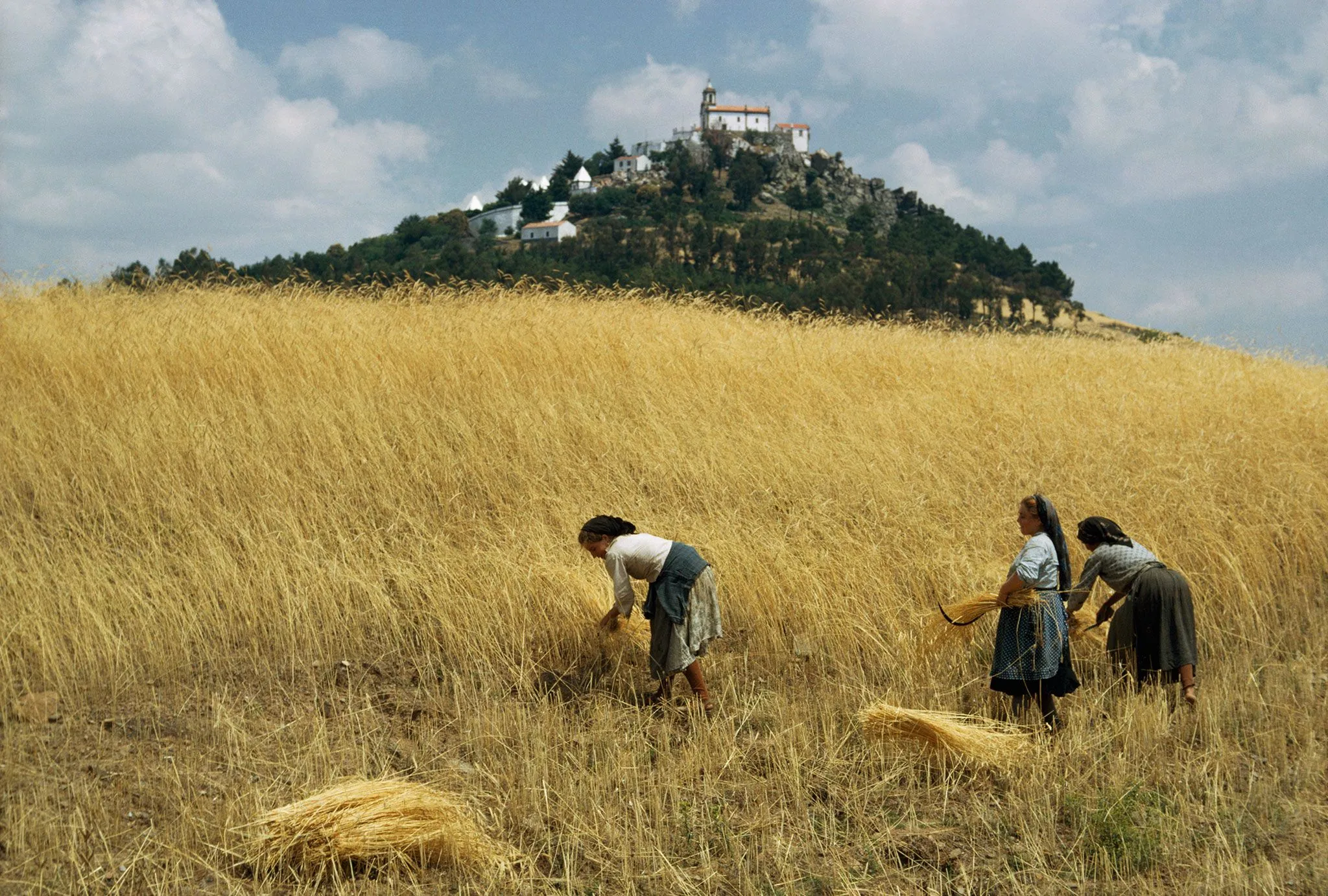 Illustration der Neolithischen Revolution, die den Übergang von Jägern und Sammlern zu sesshaften Bauern und Viehzüchtern darstellt.