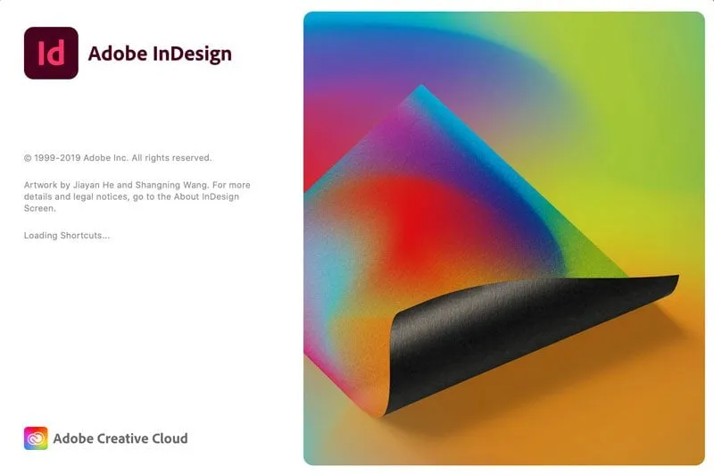 InDesign 15.1.4 Startbildschirm mit neuem Adobe InDesign Logo und Creative Cloud Logo