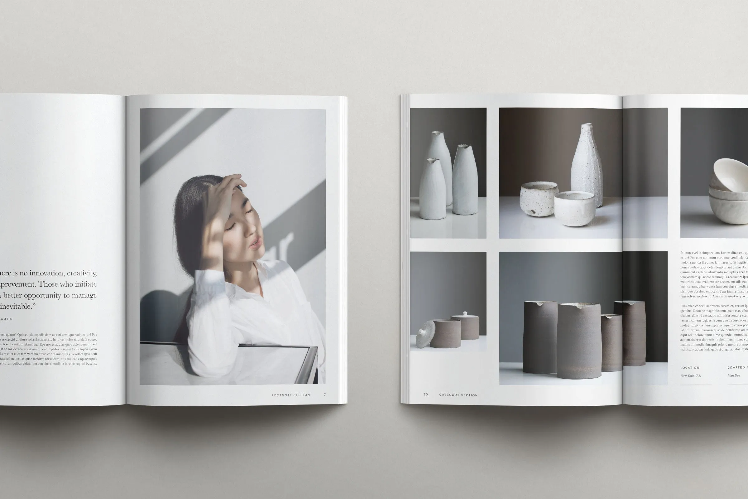 InDesign Layout mit Fokus auf hochwertige Bildpräsentation, ideal für Fashion Lookbooks