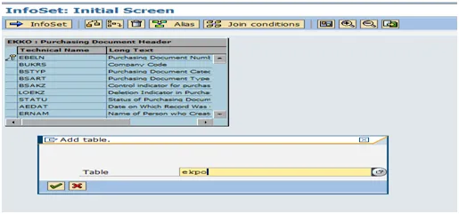 InfoSet Designer in SAP SQ02: Tabellen hinzufügen und Beziehungen festlegen