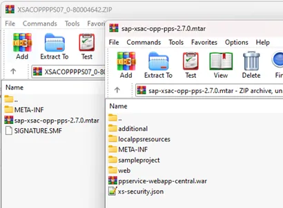 Inhalt des Softwarekomponentenarchivs