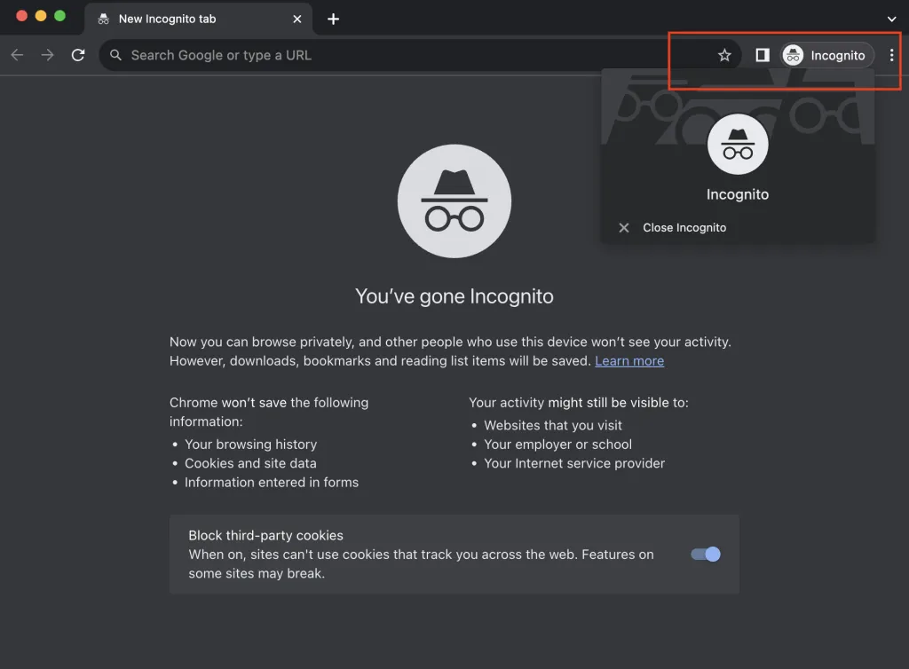 Inkognito-Modus in Chrome beenden