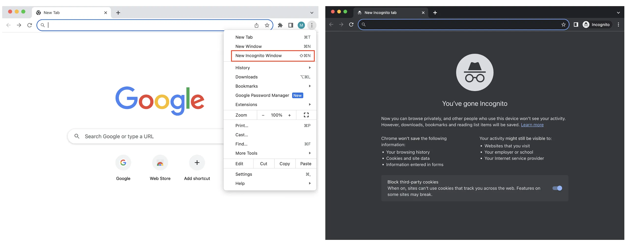 Inkognito-Modus in Chrome