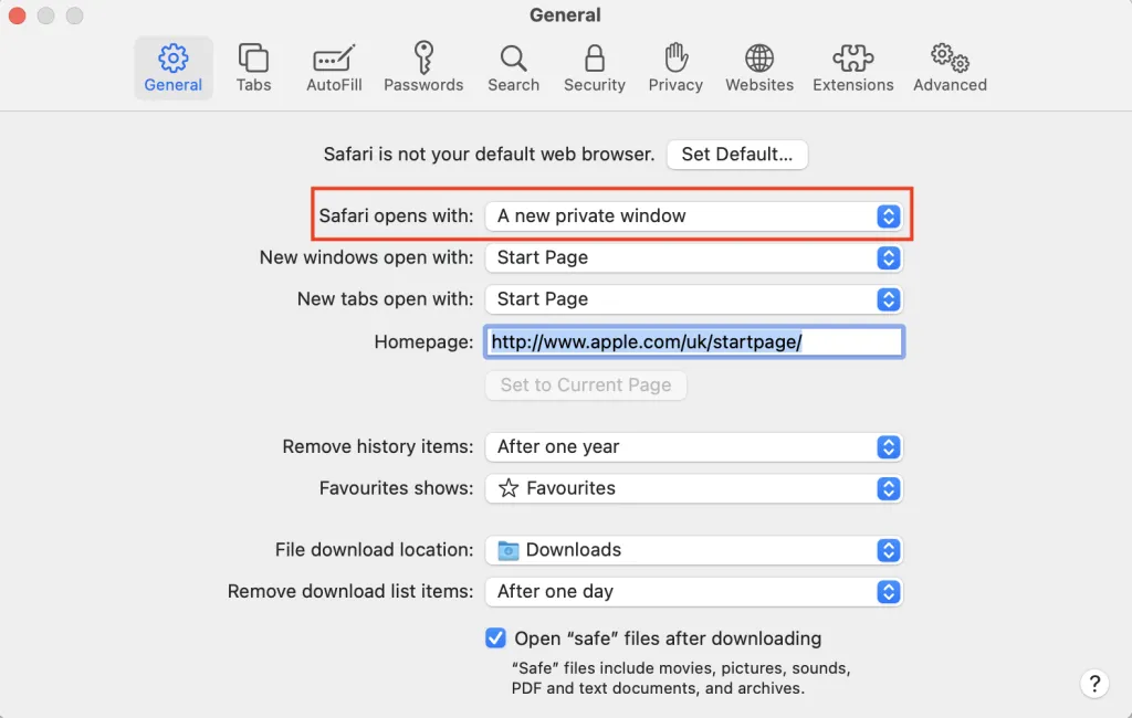 Inkognito-Modus mit Safari für Mac