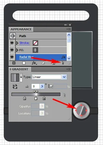 Innerer Kreis des DVD-Players mit neuem linearem Verlauf ohne Radialen Weichzeichner