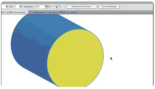 Interaktion von 3D-Effekten und Konturen in Illustrator