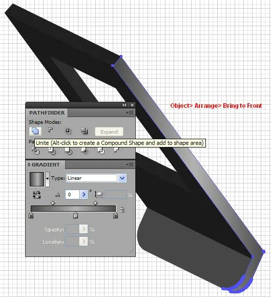 Kanten des DVD-Players mit linearem Verlauf für Glanz füllen