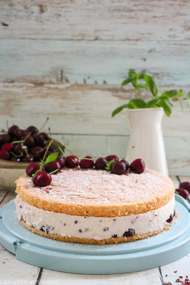 Kirsch-Joghurt-Torte mit Kakaosplittern