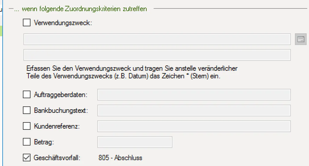 Komplexe Lerndatei-Konfiguration für Bankgebühren mittels Buchungscode in DATEV