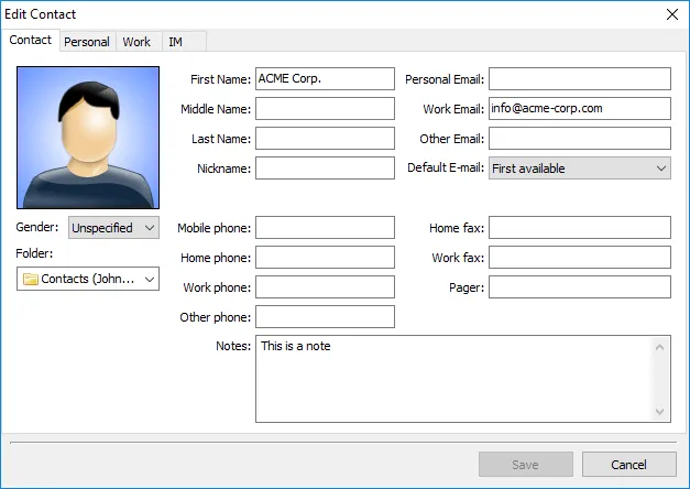 Kontakteigenschaften von OE Classic