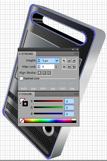 Kopie der Form mit schwarzer Kontur für eine definierte Kante des DVD-Players