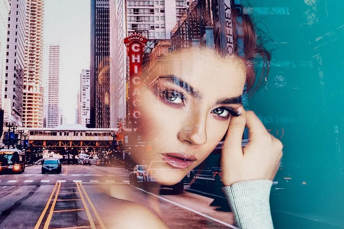 Kostenlose Double Exposure Photoshop Action für einfache, anpassbare Doppelbelichtungseffekte mit organisierten Ebenen