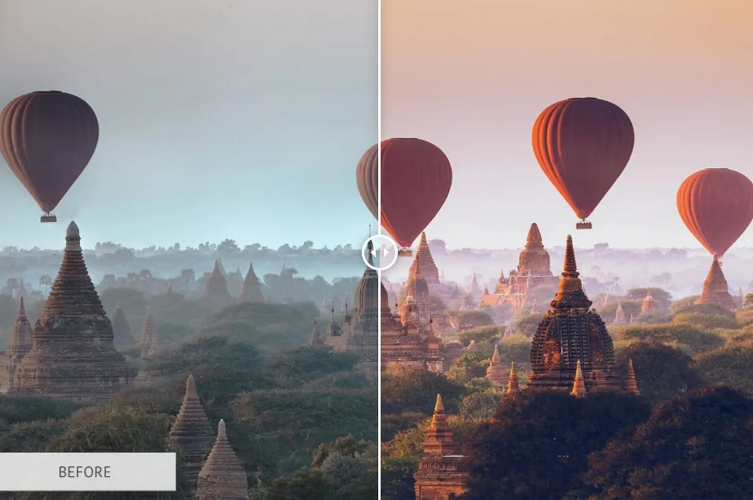 Kostenlose Landschaft Photoshop Action für professionelle, farbenfrohe Outdoor-Fotos mit einfachen Klicks