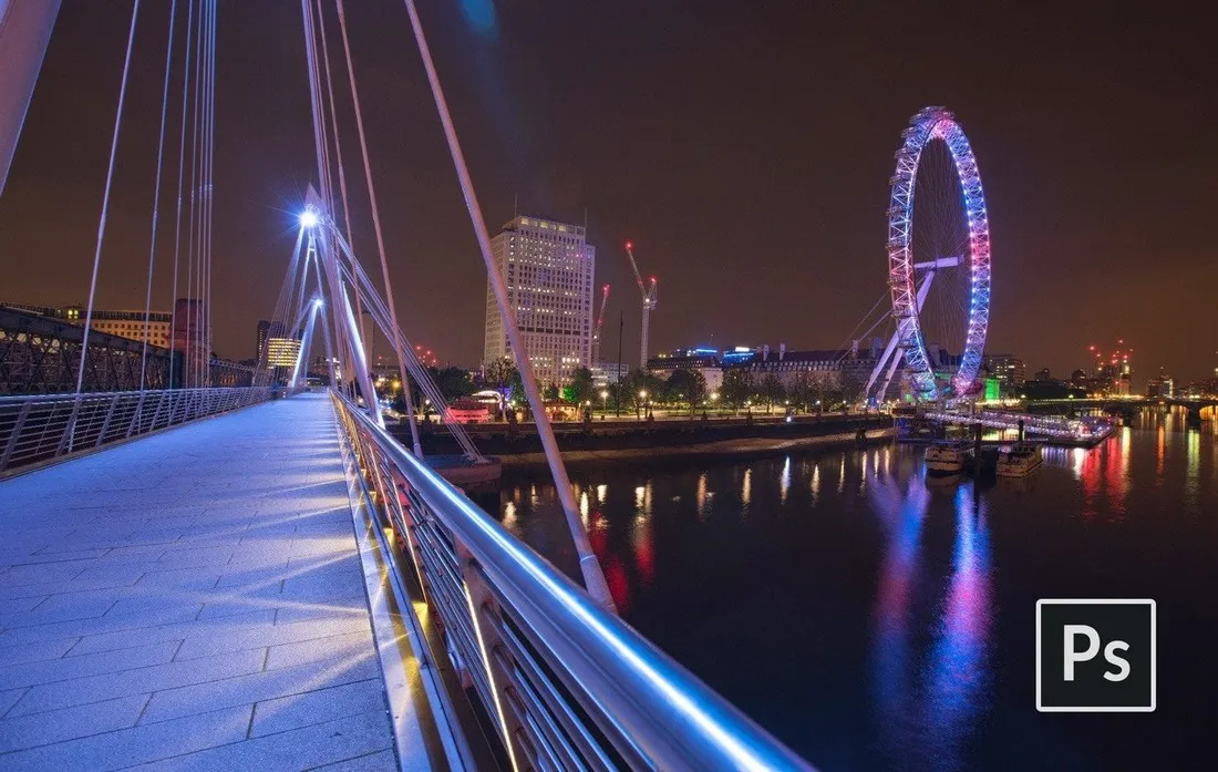 Kostenlose Night Glow Photoshop Action für lebendige Nachtstadt- und Straßenfotos mit Leuchteffekt