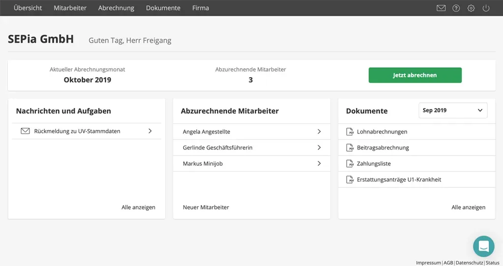 lexoffice Lohnprogramm Übersicht: Alle wichtigen Daten zu Mitarbeitern und Abrechnungen auf einen Blick