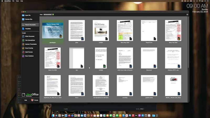 LibreOffice 25.2.0 auf einem 2015 iMac unter Monterey 12.7.6