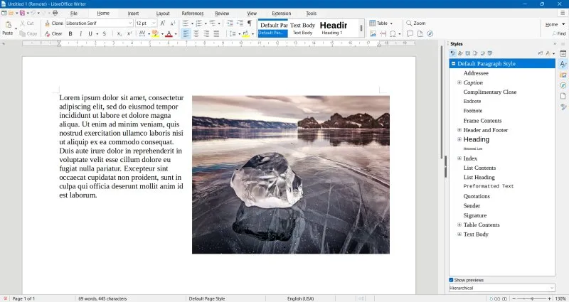 LibreOffice 7.3 Splashscreen und Benutzeroberfläche