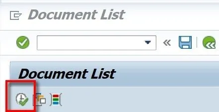 Liste der gefundenen Belege in SAP nach Ausführung der Suche