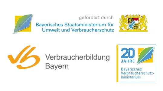 Logo des Bayerischen Staatsministeriums für Umwelt und Verbraucherschutz und der Initiative "Verbraucherbildung Bayern" – ein Qualitätsmerkmal für die Landfrauen Bildung im BBV Bildungswerk.