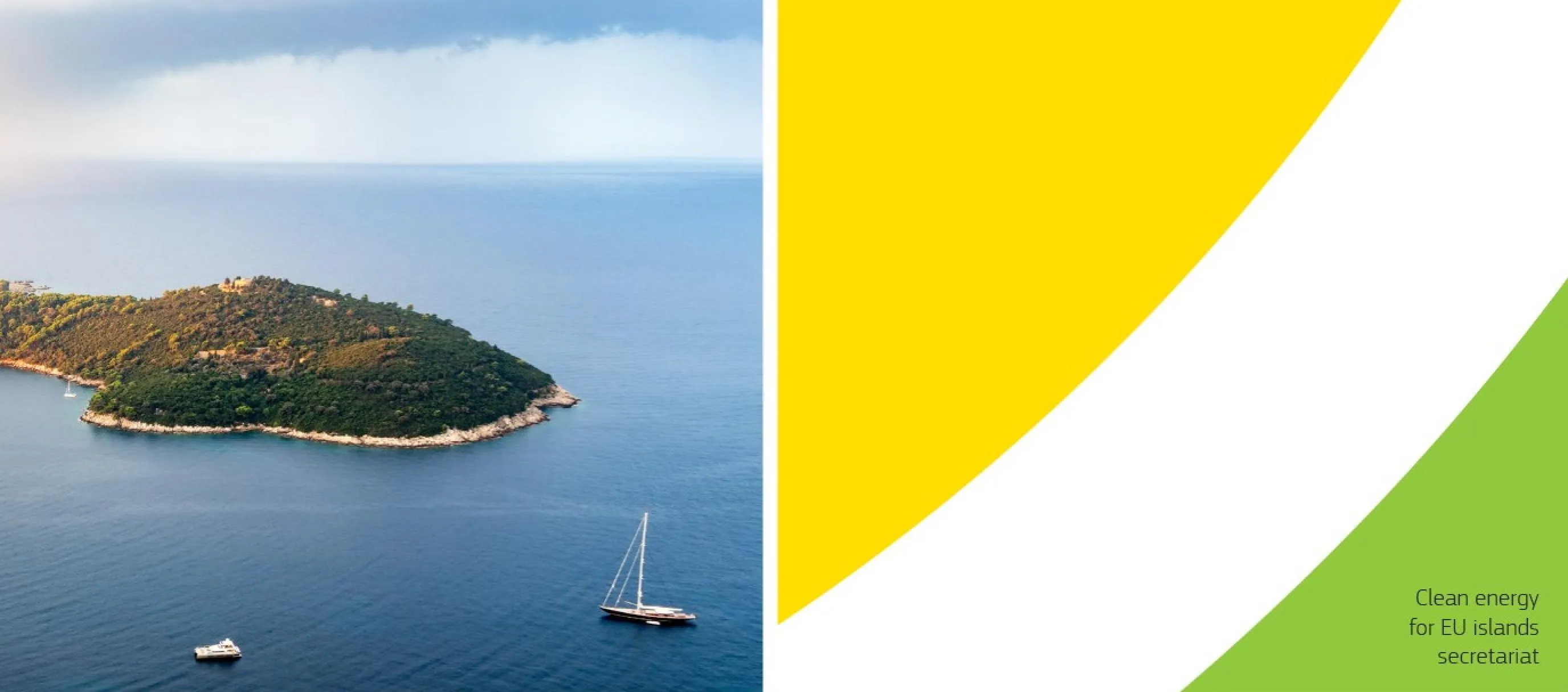 Logo und Symbolbild der Initiative "Saubere Energie für EU-Inseln", die Zusammenarbeit fördert