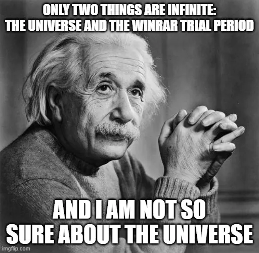 Lustiges WinRAR Meme über den Kauf einer Lizenz nach langer Testphase