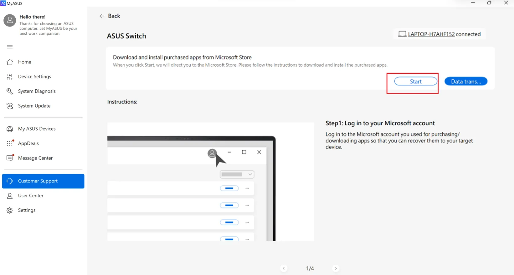 Microsoft Store starten für App-Downloads