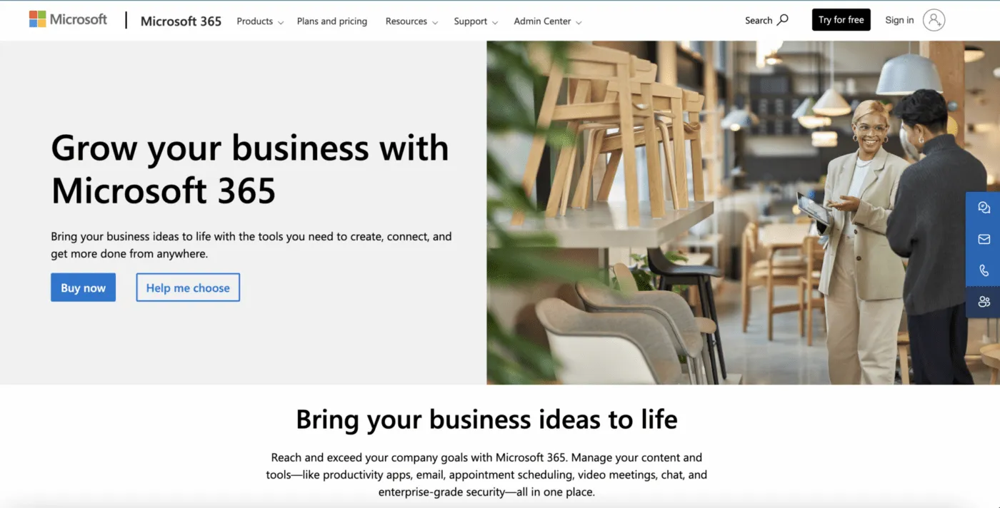 Microsoft Surface Produkte und Software-Symbole auf einem Bildschirm