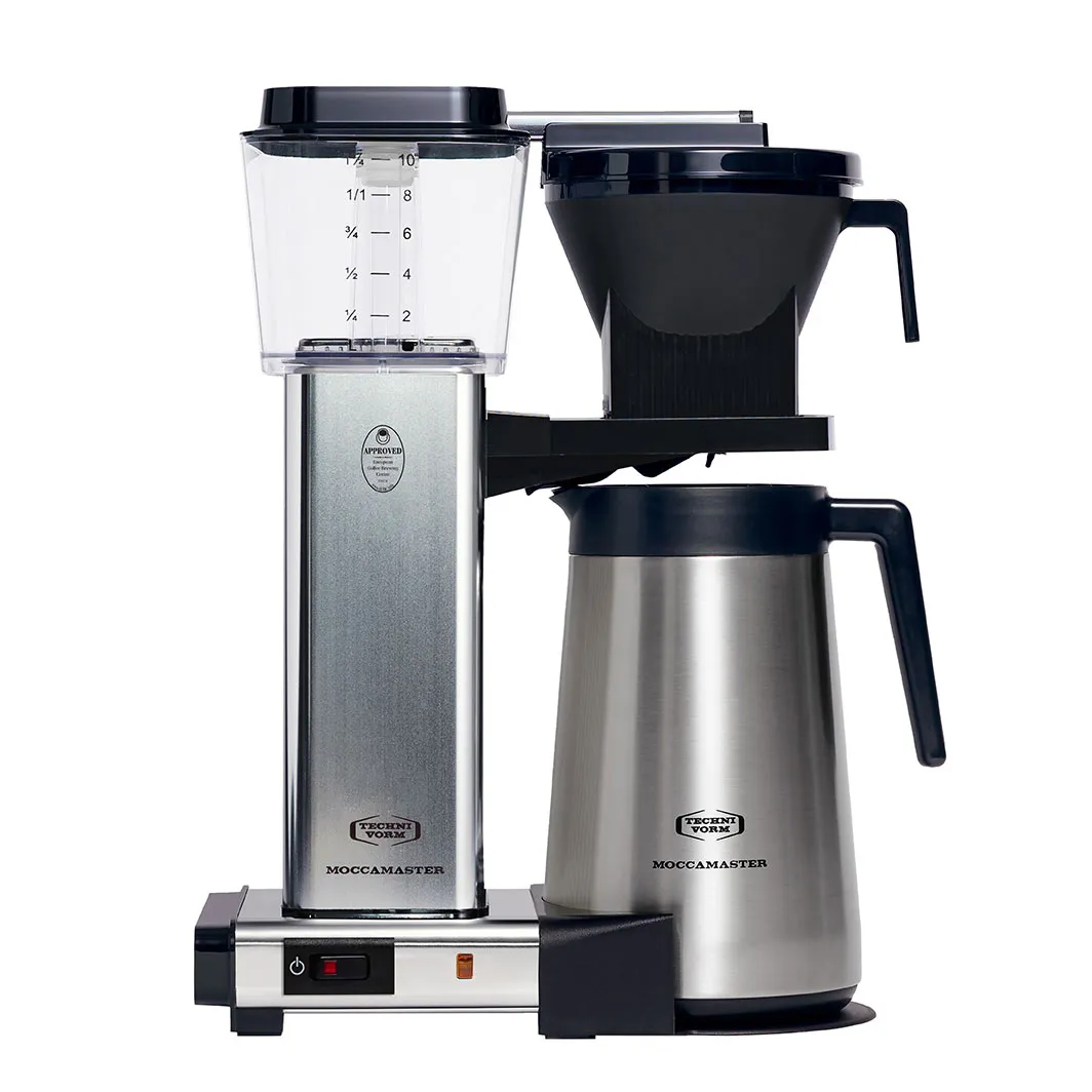 Moccamaster Kaffeefiltermaschine KBGT 741 aus poliertem Aluminium mit Glaskanne