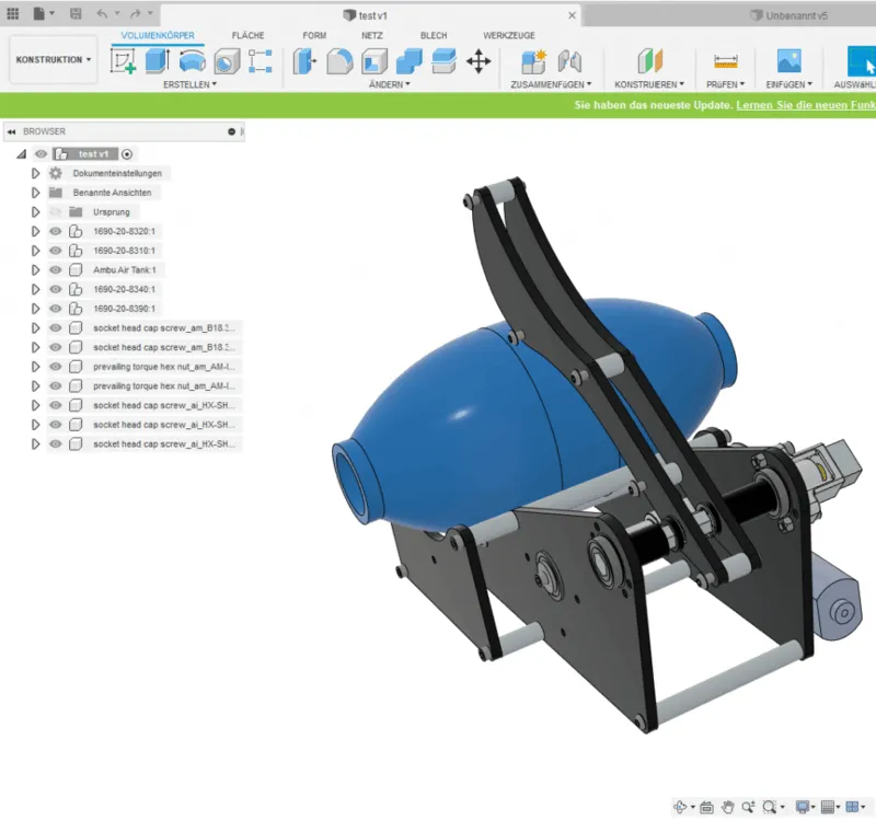 Moderne Bedienoberfläche von Autodesk Fusion 360 für 3D-Konstruktionen