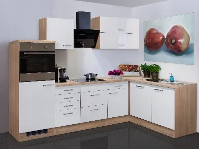 Moderne Winkelküche in Hochglanzoptik