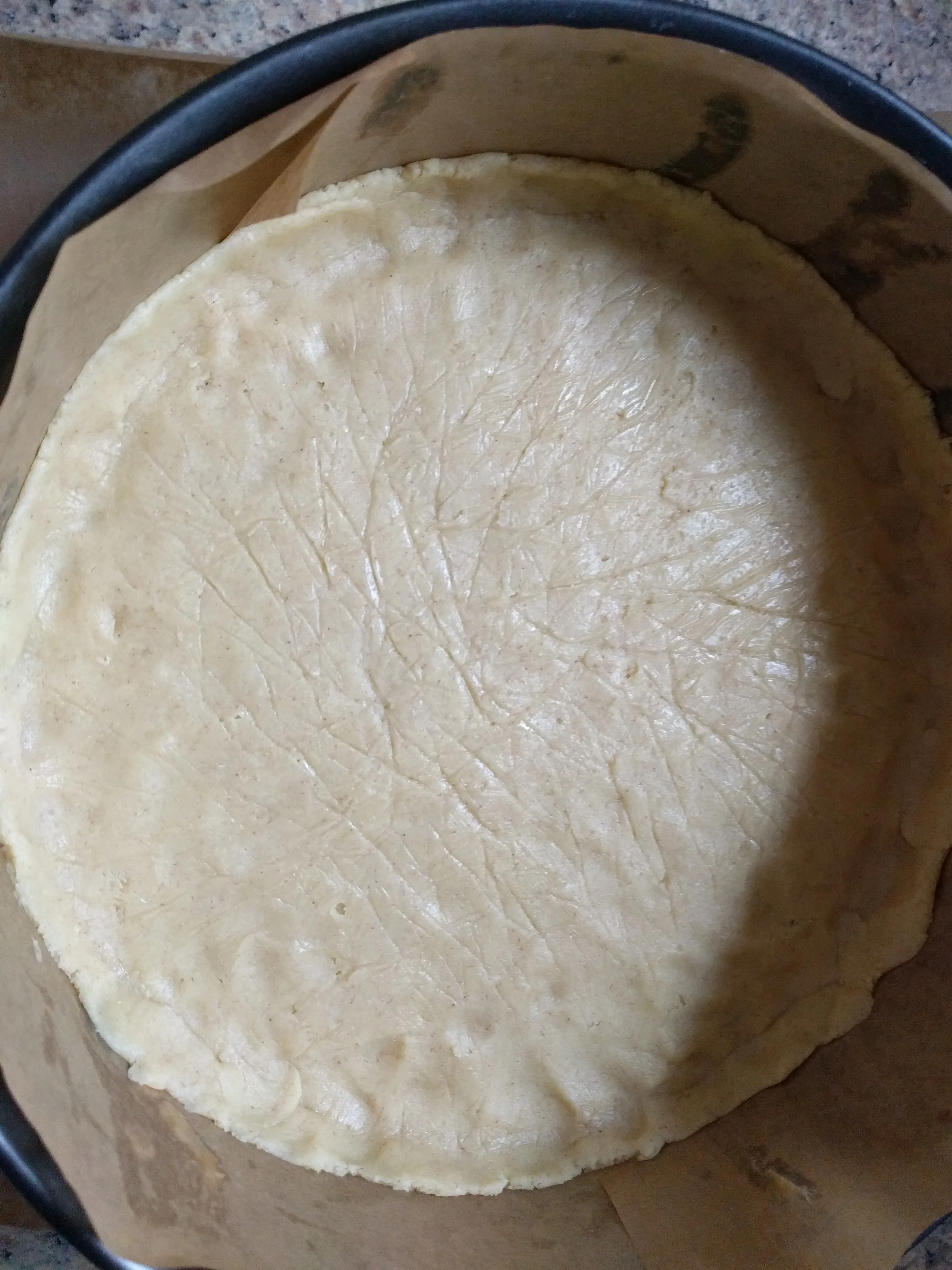 Mürbeteigboden für Käsekuchen