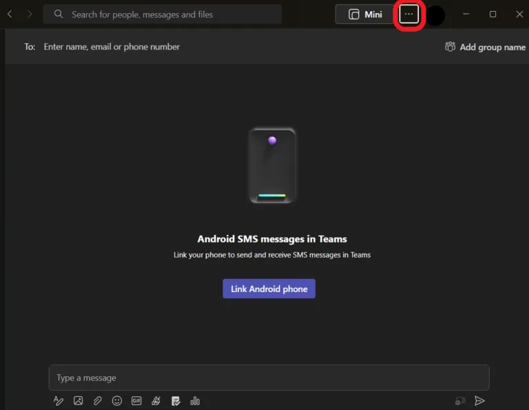 Navigationsmenü von Microsoft Teams: Drei Punkte für Einstellungen und mehr