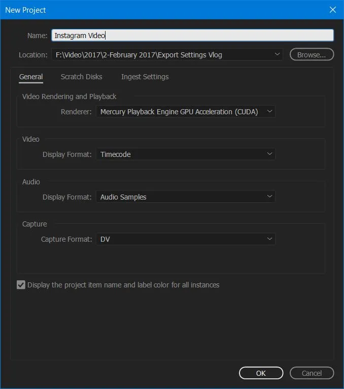 Neues Projekt in Premiere Pro erstellen