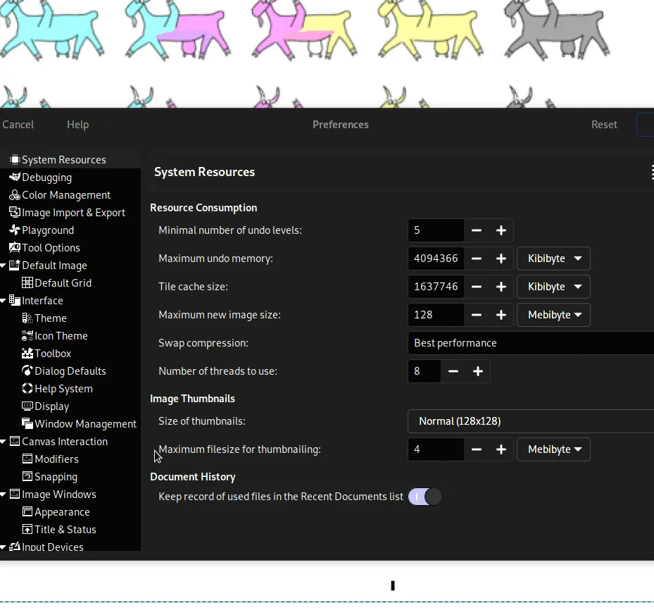 Neuzuordnung von Modifikatoren für On-Canvas-Interaktionen in GIMP 2.99.12