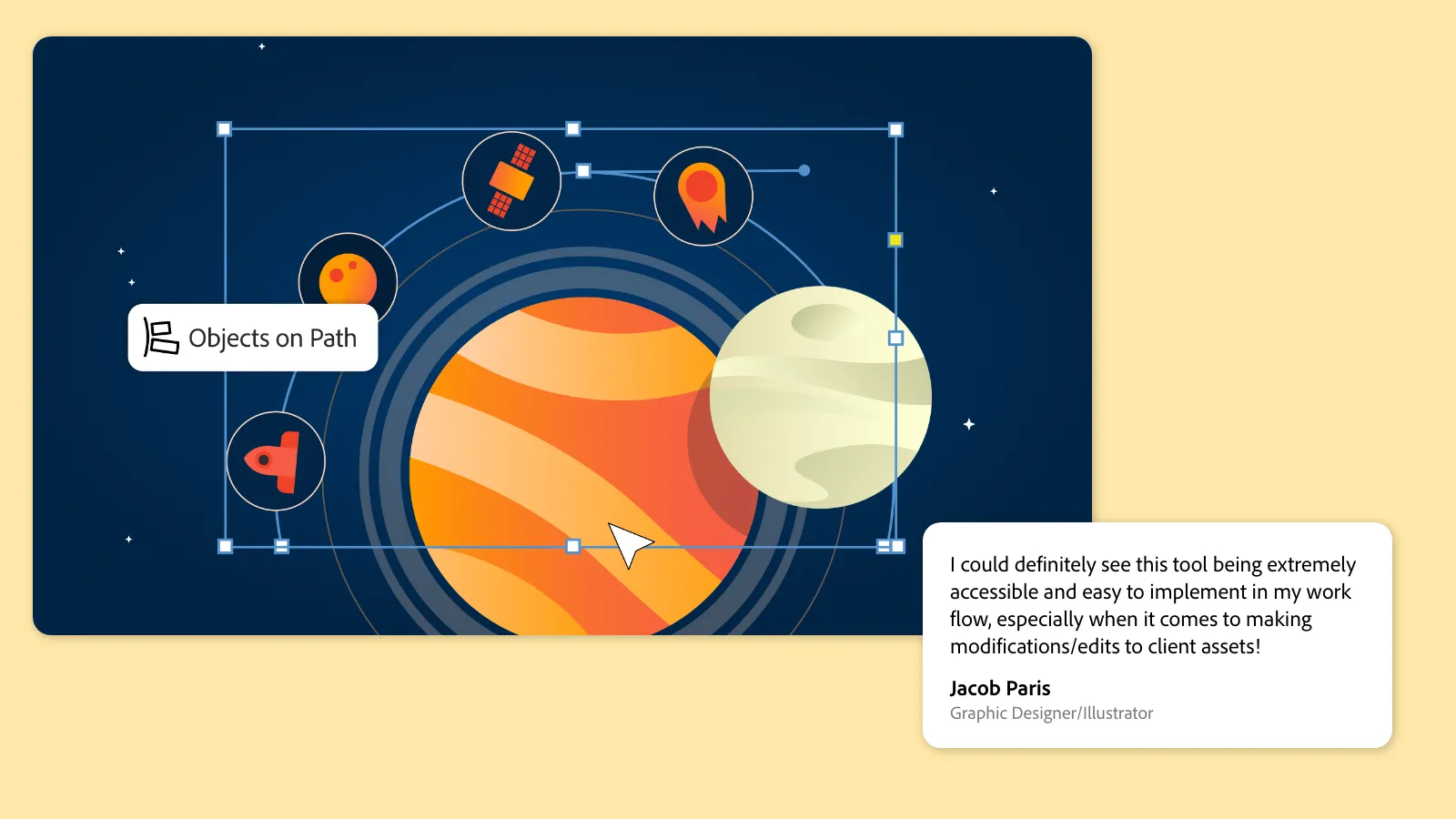 Objekte auf einem komplexen Pfad angeordnet in Adobe Illustrator