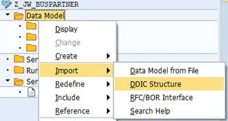OData-Dienst – DDIC-Struktur importieren