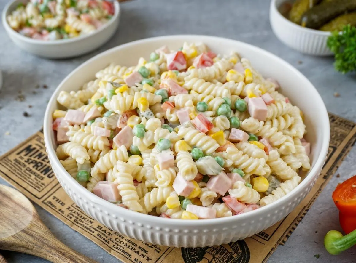 Omas Nudelsalat: Das traditionelle Rezept mit Mayonnaise, perfekt für jede Feier