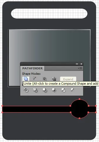 Pathfinder-Operation zum Hinzufügen von Formen für den Illustrator DVD-Player
