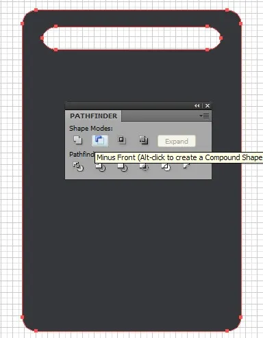 Pathfinder-Panel anwenden, um den Displayausschnitt des DVD-Players zu erzeugen
